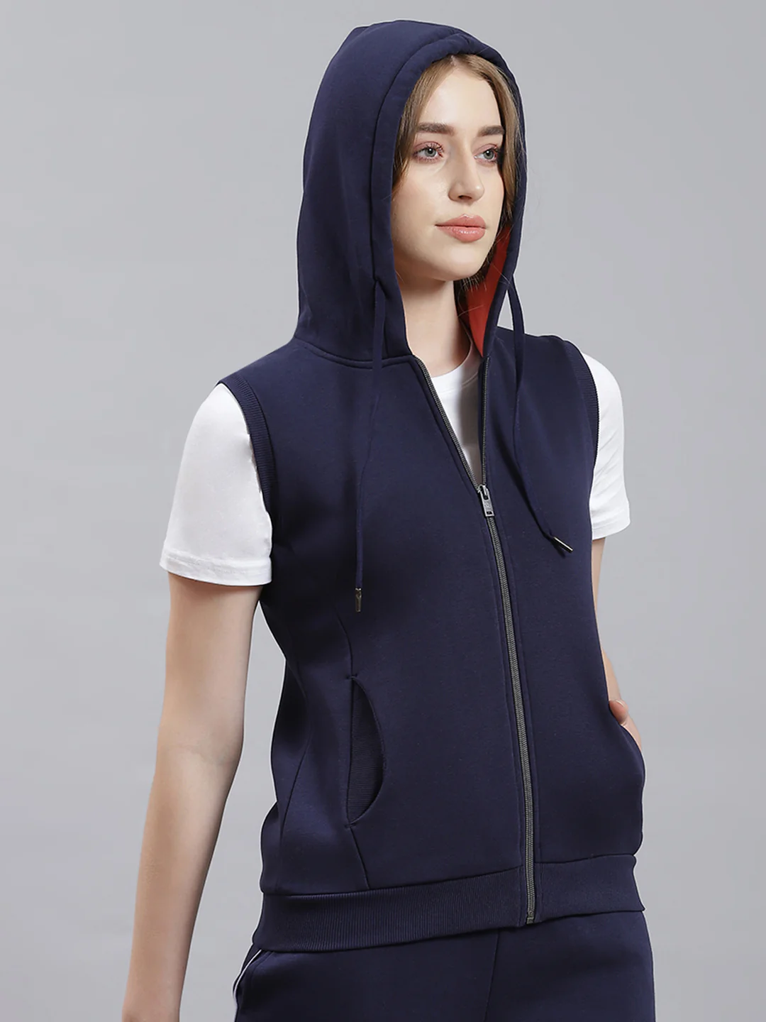Women Blue Plain Sweatshirt - Image 3