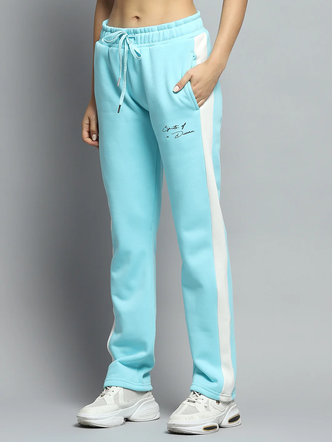Women Blue Printed Collar Full Sleeve Tracksuit - Image 7