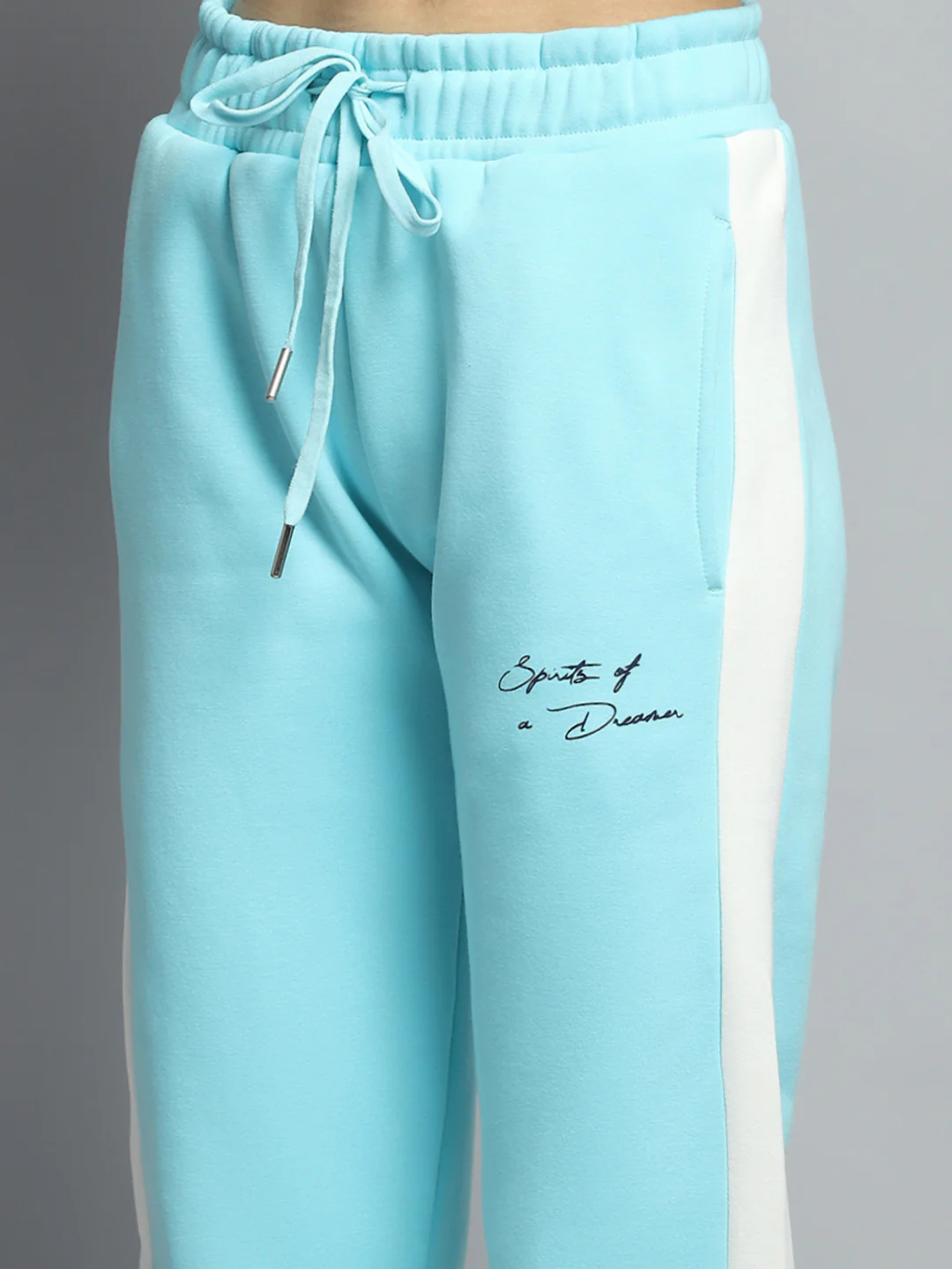 Women Blue Printed Collar Full Sleeve Tracksuit - Image 8