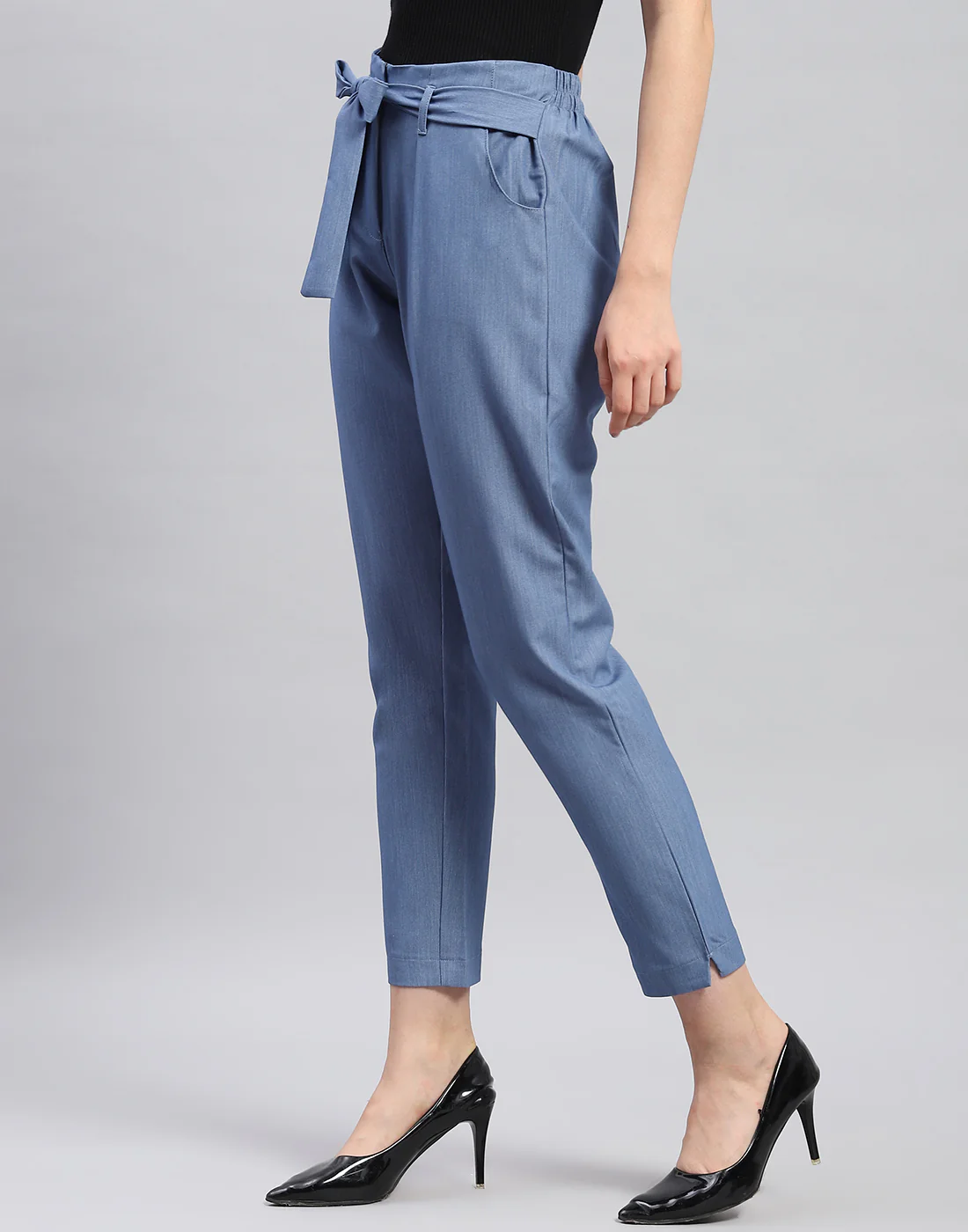 Women Blue Printed Regular Fit Lower - Image 3