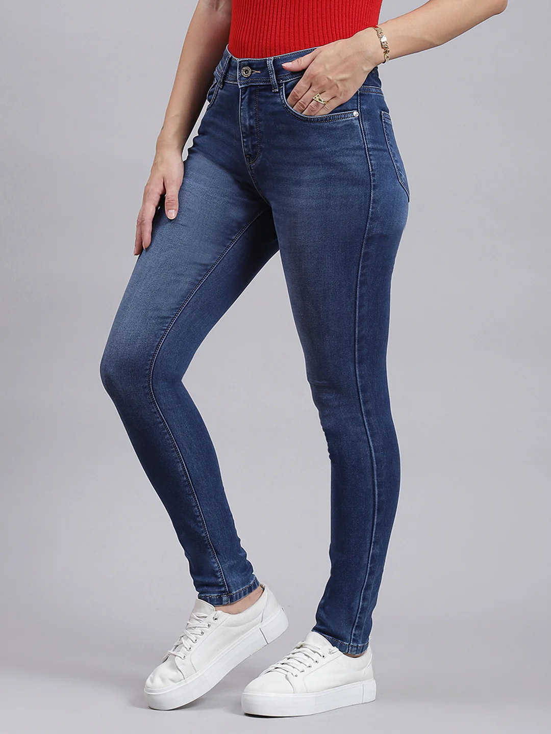 Women Blue Regular Fit Denim - Image 4