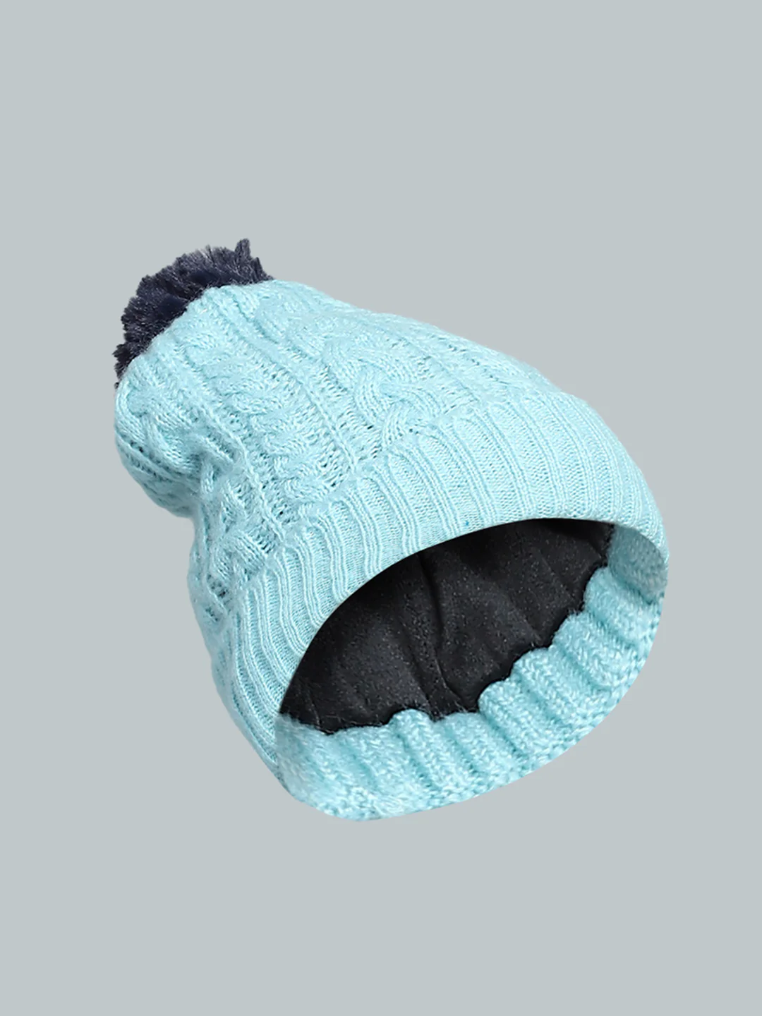 Women Blue Self Design Cap - Image 2