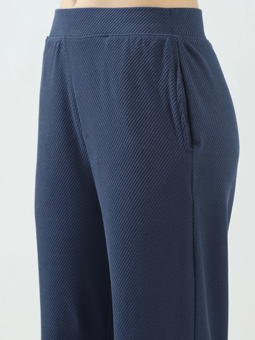 Women Blue Self Design Hooded Half Sleeve Cords Set - Image 8
