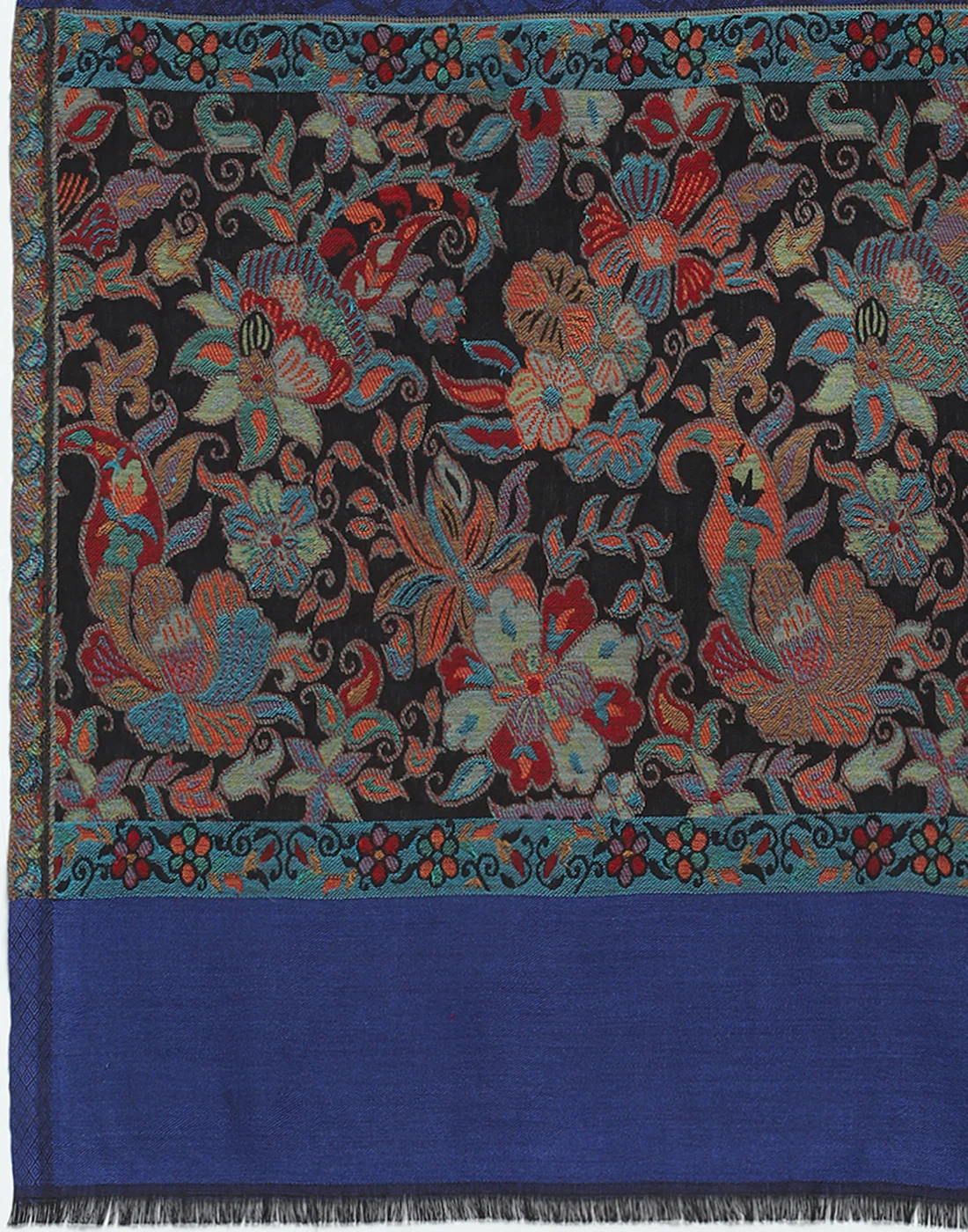 Women Blue Self Design Stole - Image 7
