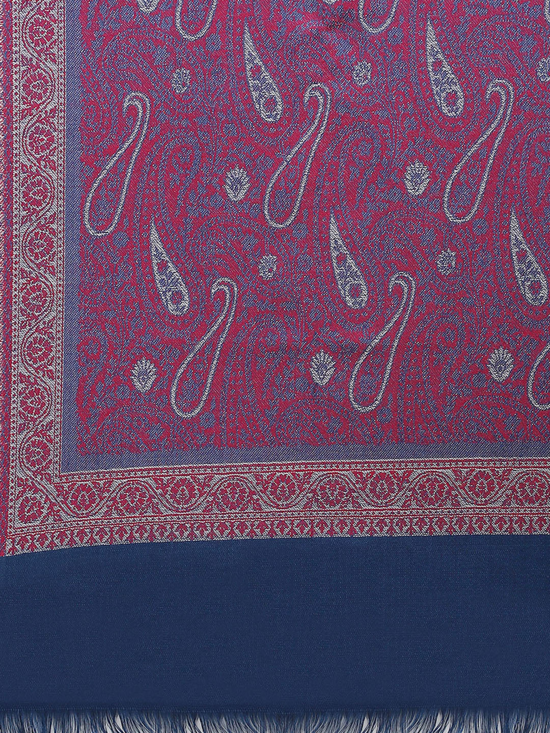 Women Blue Self Design Stole - Image 7