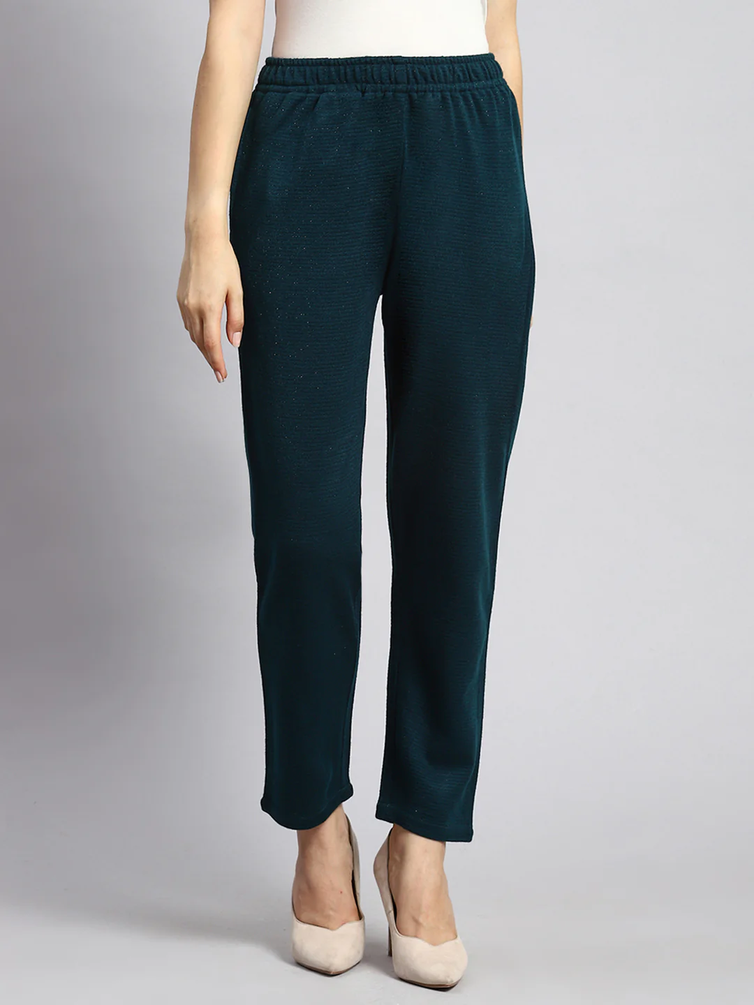 Women Blue Self Winter Lower - Image 2