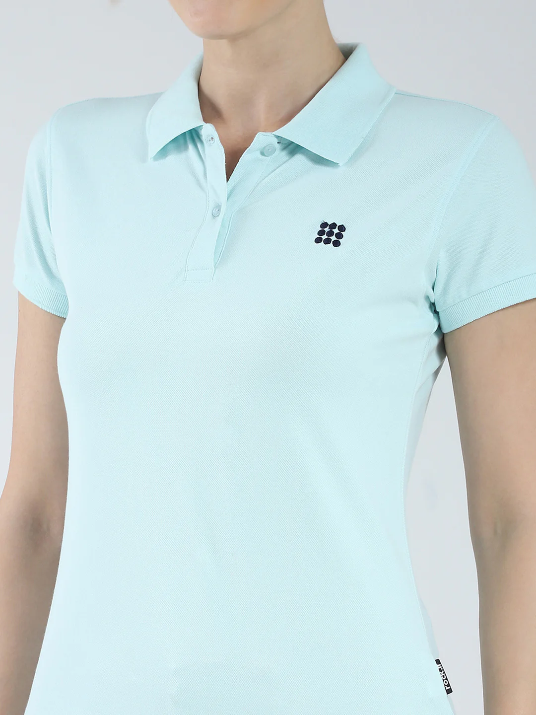 Rock.it Women Blue Solid Collar Half Sleeve T-Shirt - Image 6