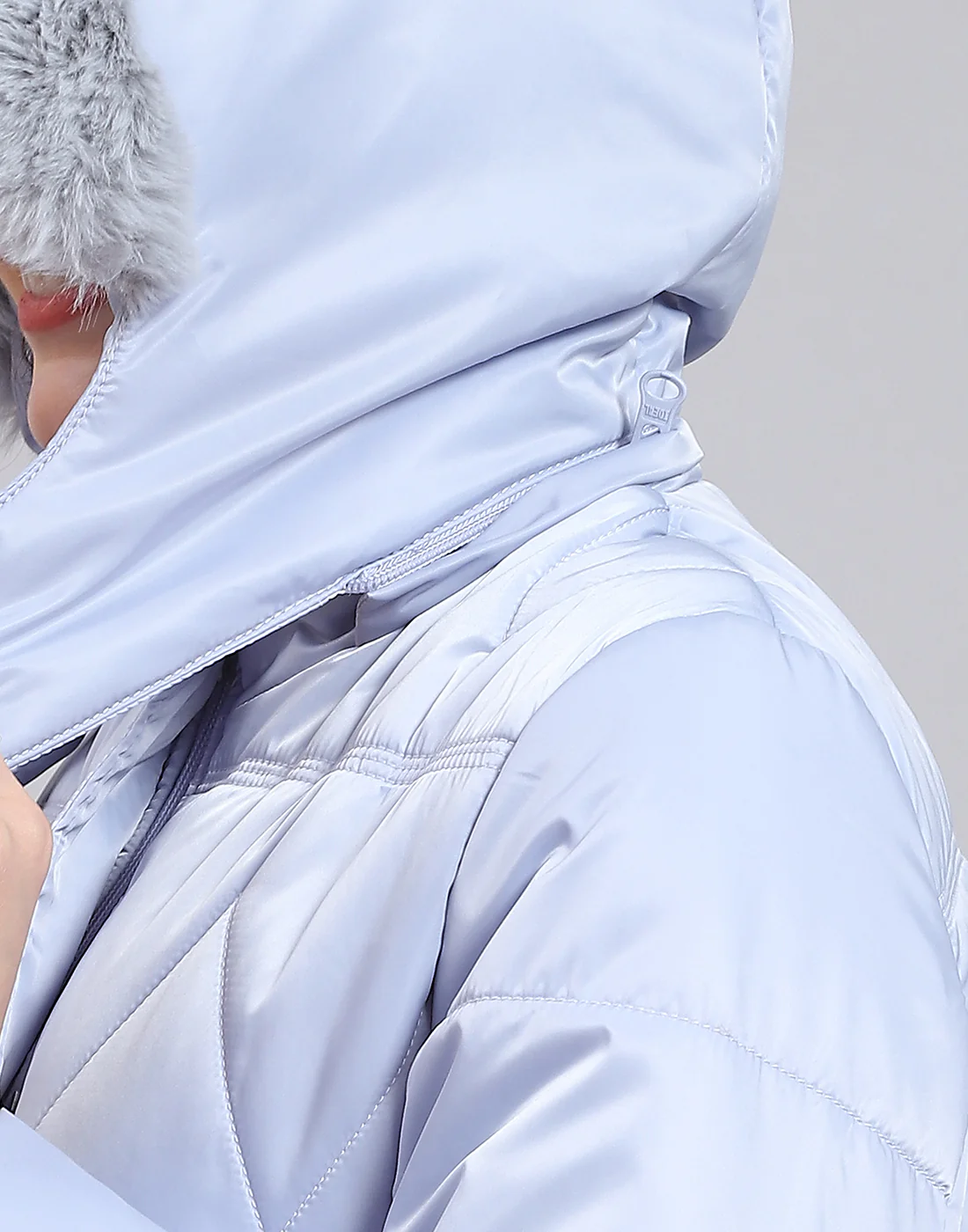 Women Blue Solid Hooded Full Sleeve Jacket - Image 8