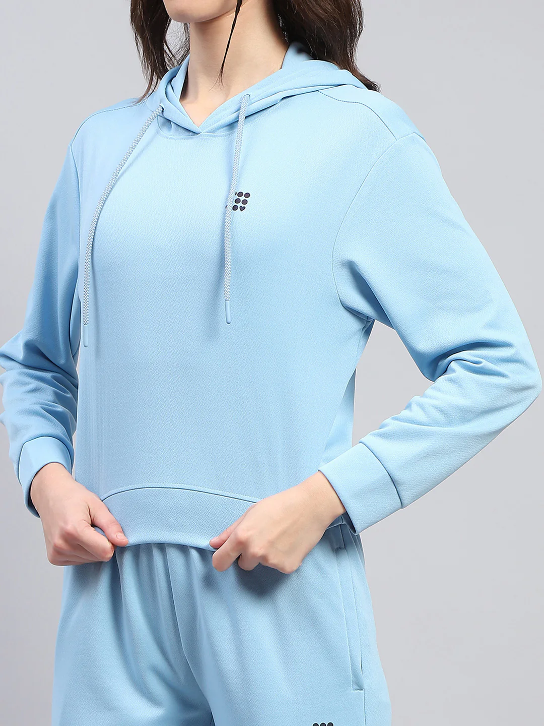 Rock.it Women Blue Solid Hooded Full Sleeve Tracksuit - Image 7