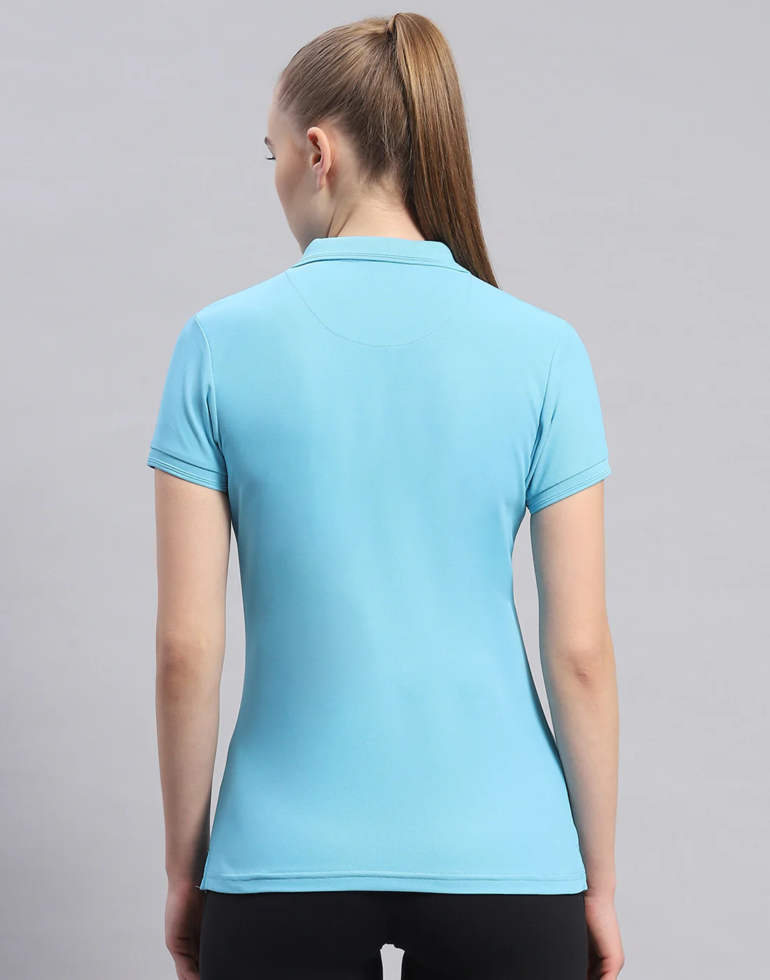 Rock.it Women Blue Solid Polo Collar Half Sleeve T-Shirt - Image 5