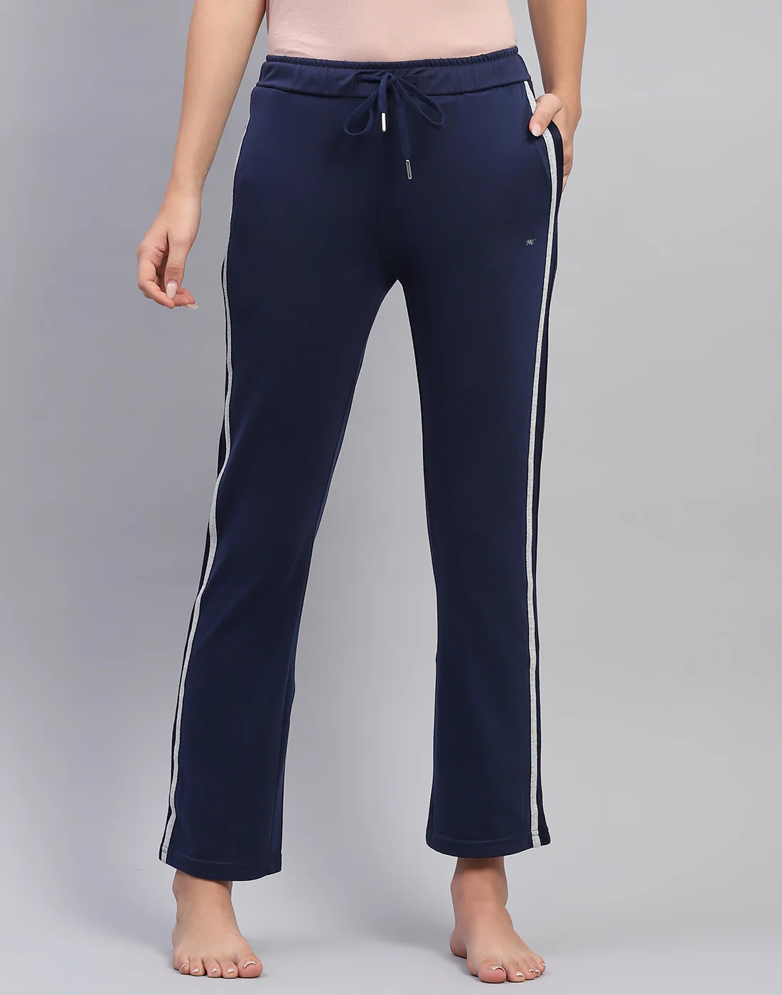 Women Blue Solid Regular Fit Lower - Image 3