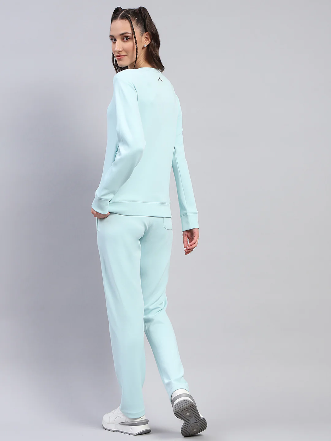 Rock.it Women Blue Solid Round Neck Full Sleeve Cords Set - Image 2