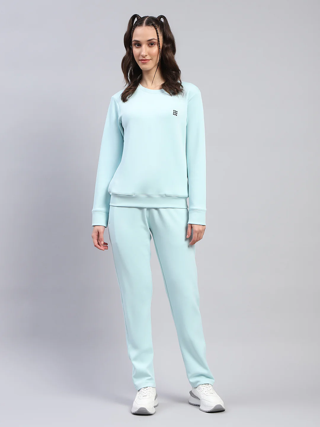 Rock.it Women Blue Solid Round Neck Full Sleeve Cords Set - Image 3