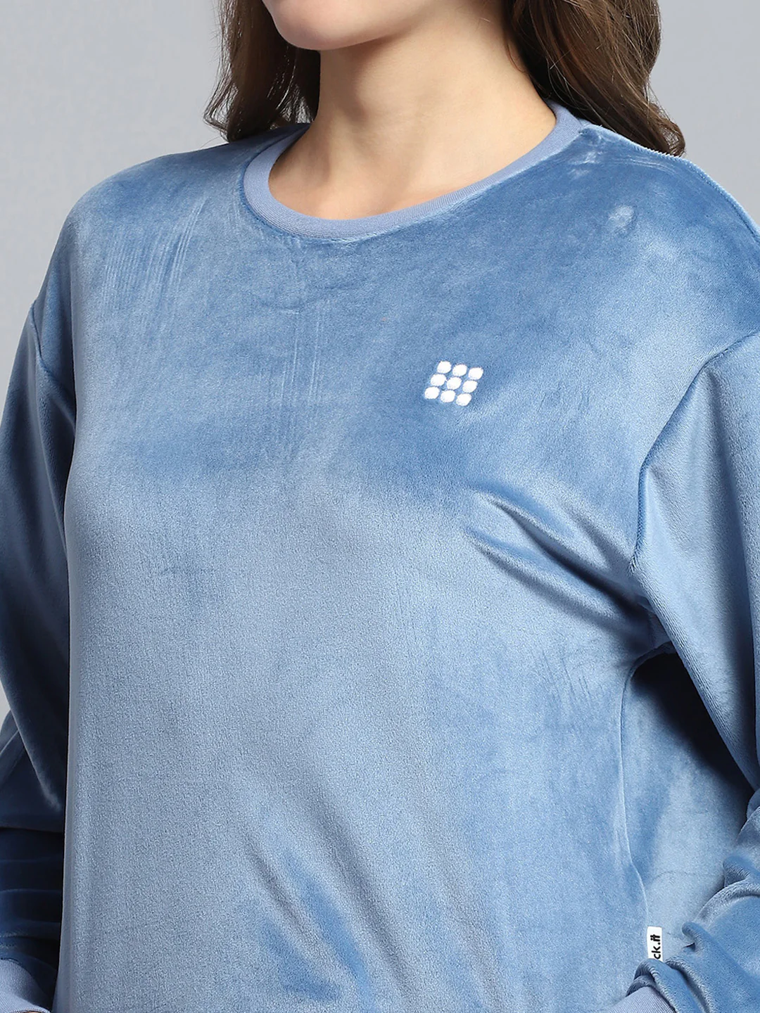 Rock.it Women Blue Solid Round Neck Full Sleeve Tracksuit - Image 7