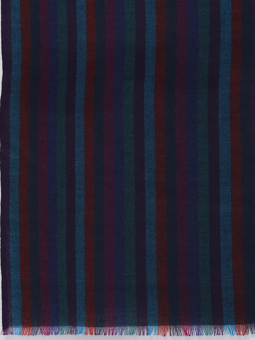 Women Blue Solid Wool Blend Shawl - Image 8