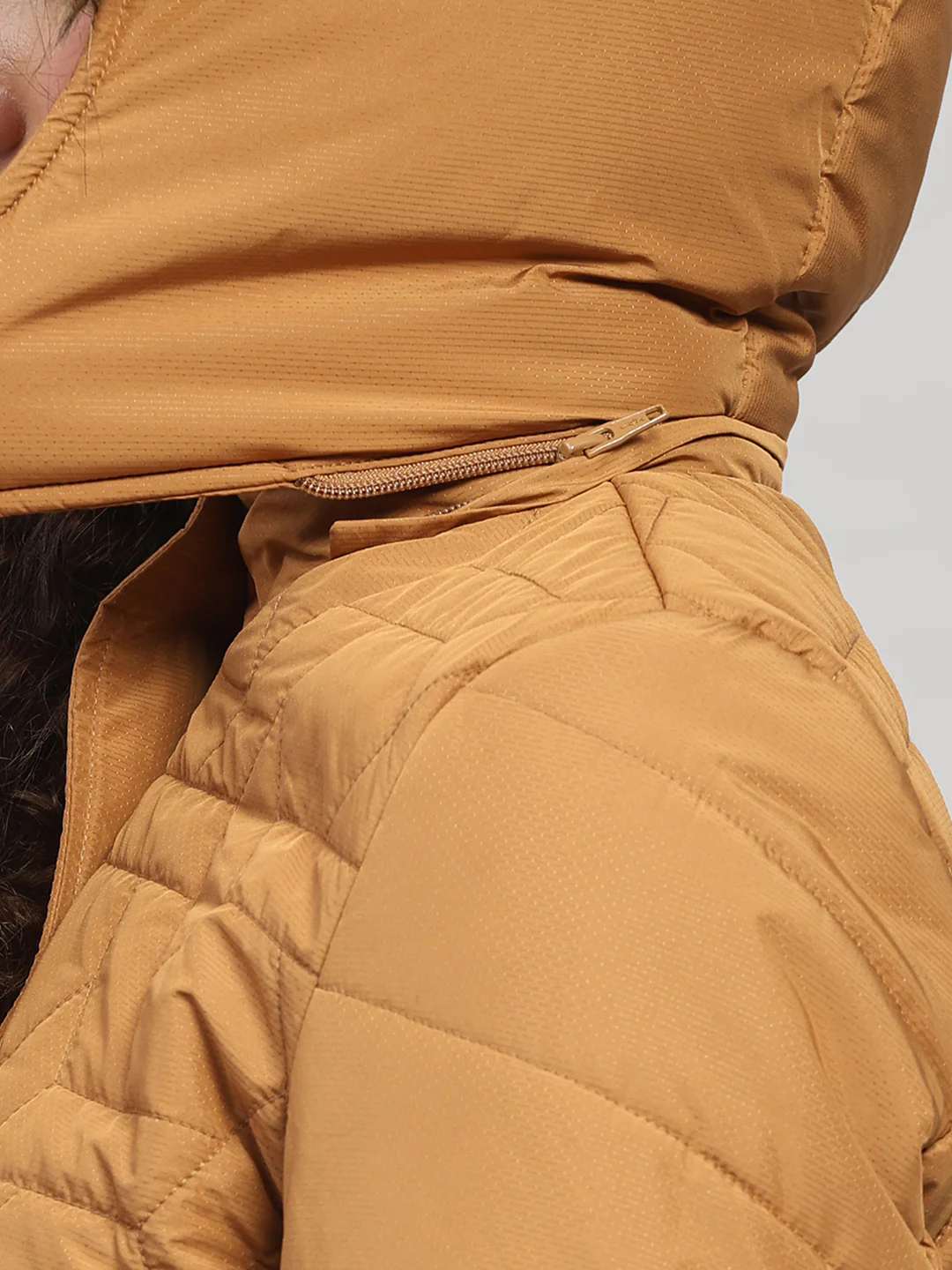 Women Brown Printed Hooded Full Sleeve Jacket - Image 8