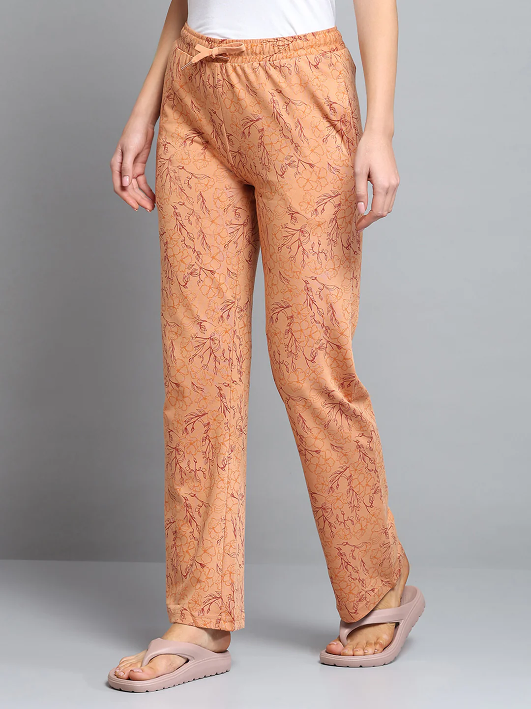 Women Brown Printed Regular Fit Lower - Image 3