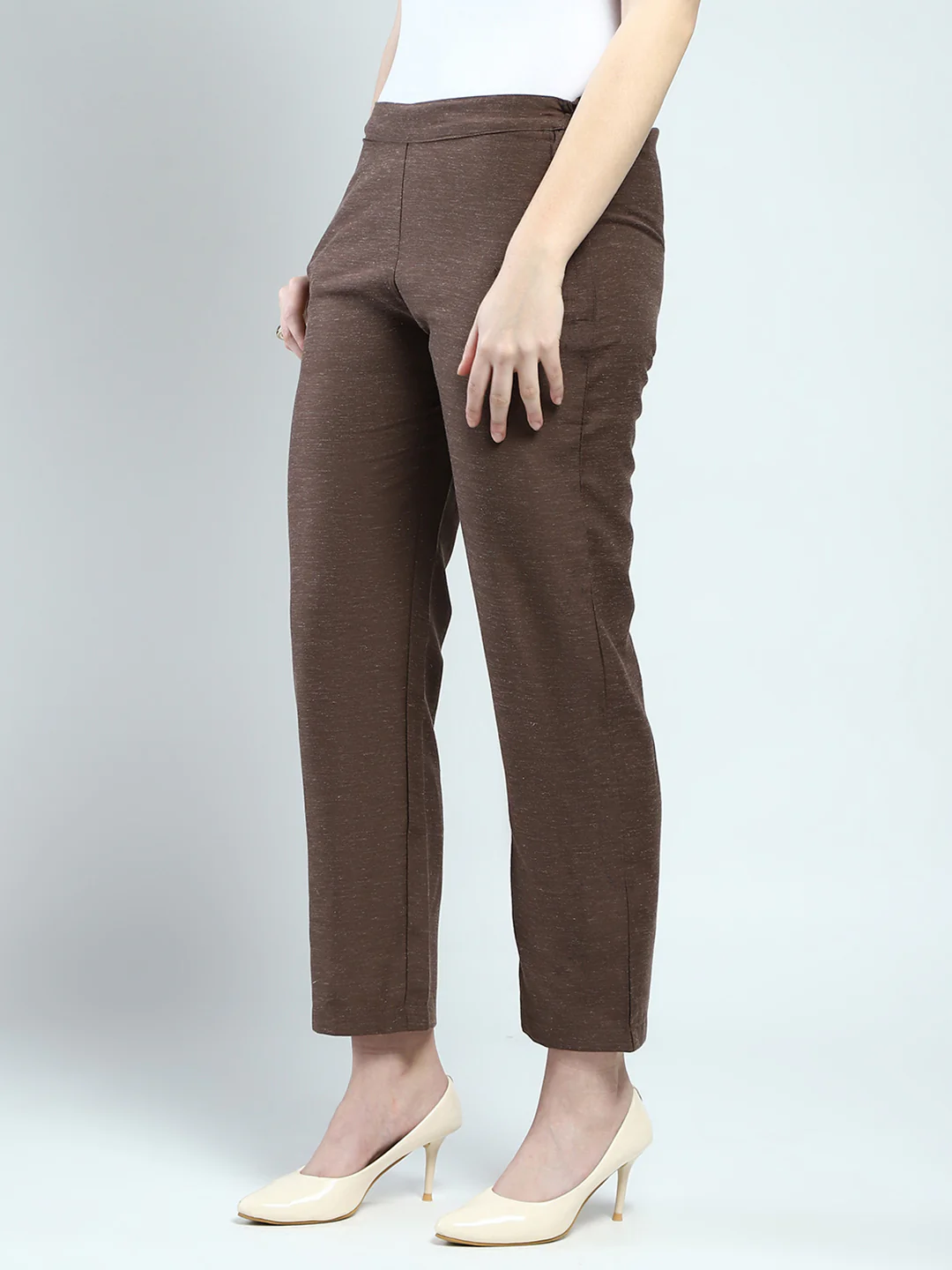 Women Brown Printed Round Neck 3/4th Sleeve Cords Set - Image 8