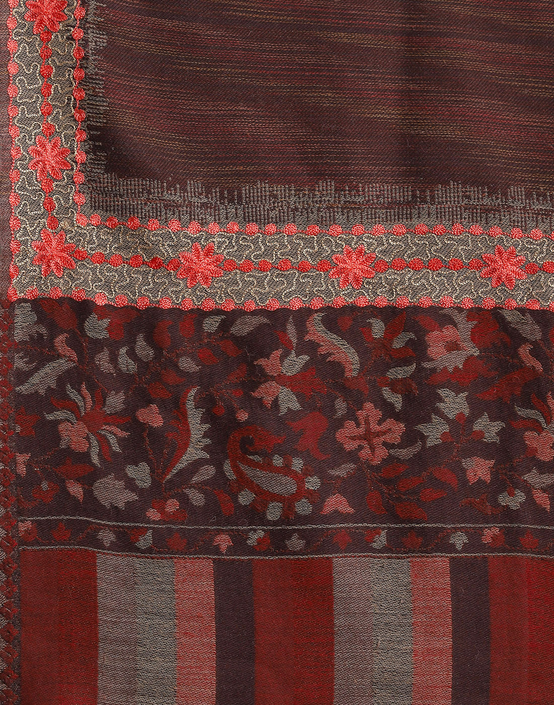 Women Brown Self Design Shawl - Image 6