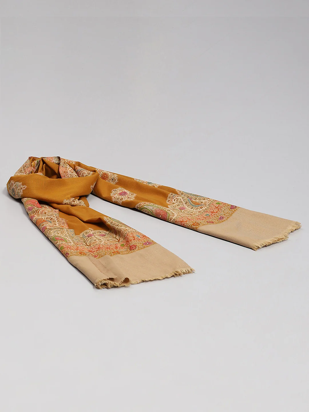 Women Brown Self Design Shawl - Image 2