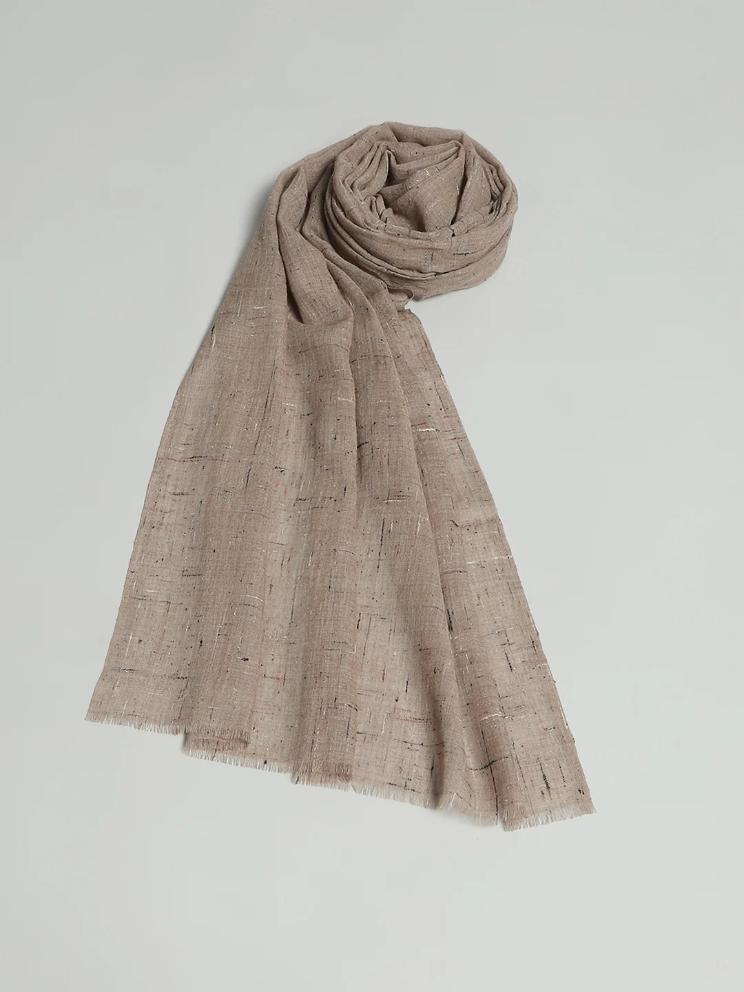 Women Brown Self Design Stole - Image 6