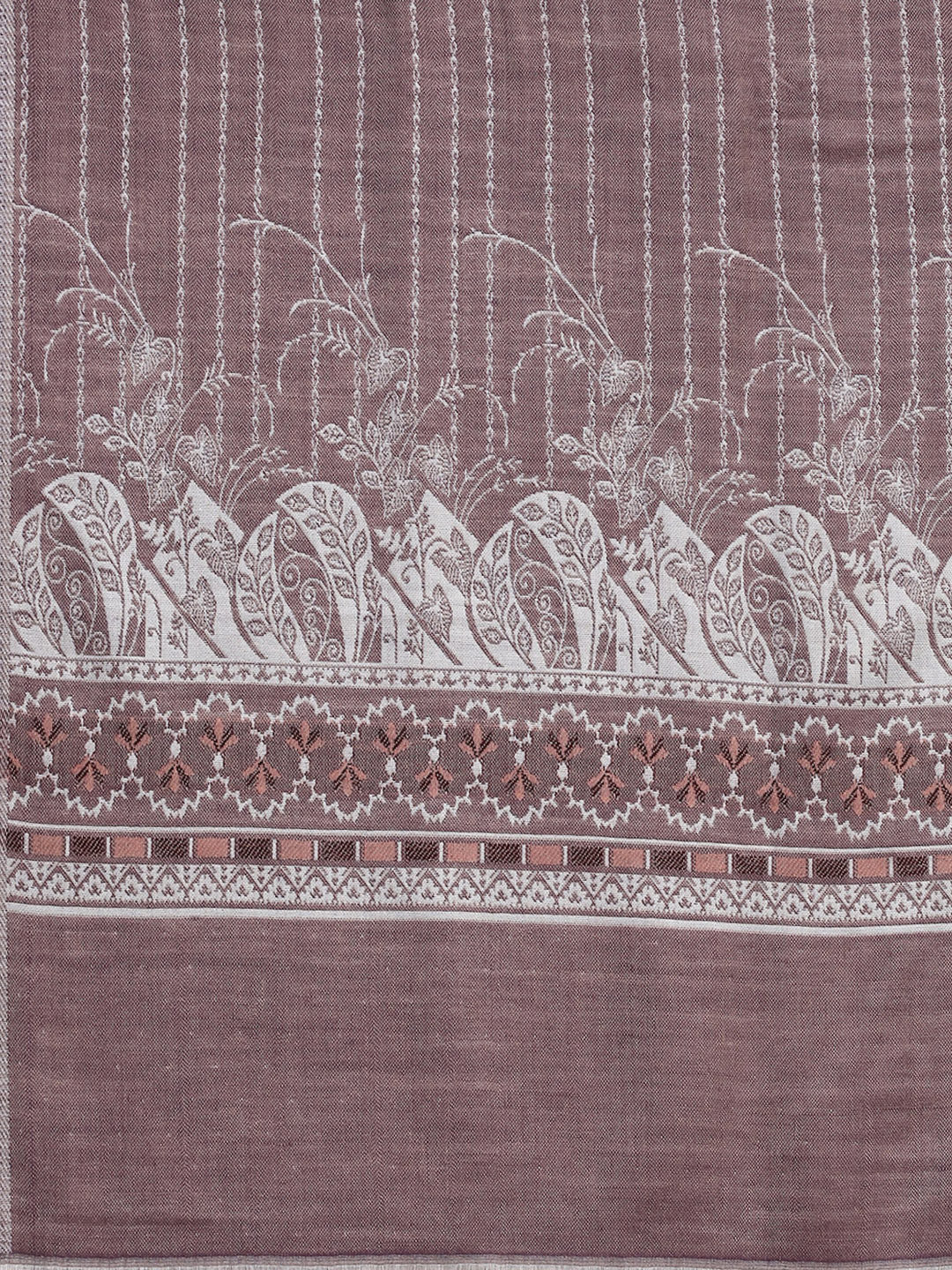 Women Brown Self Design Stole - Image 7