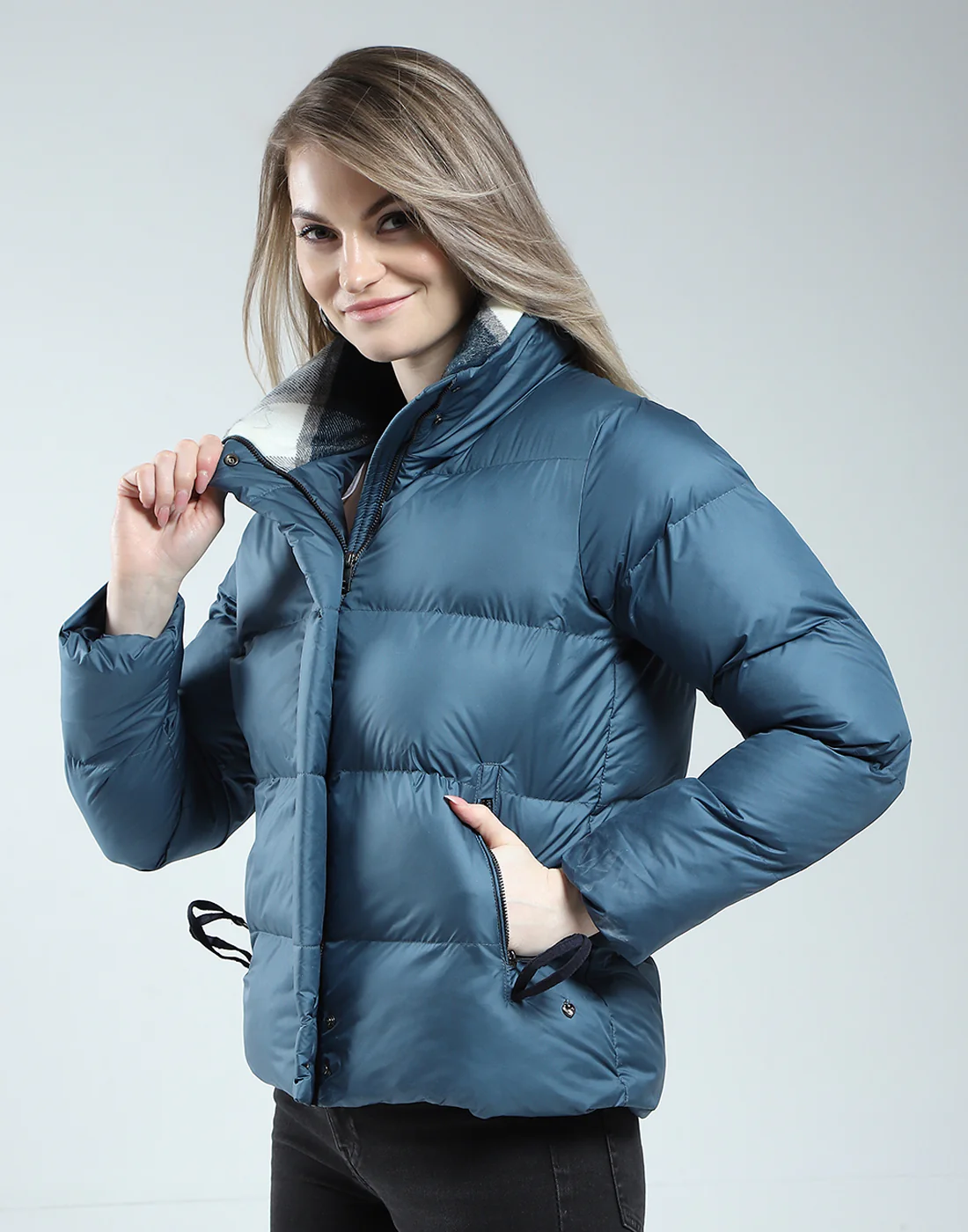 Women Brown Solid Collar Full Sleeve Jacket - Image 2