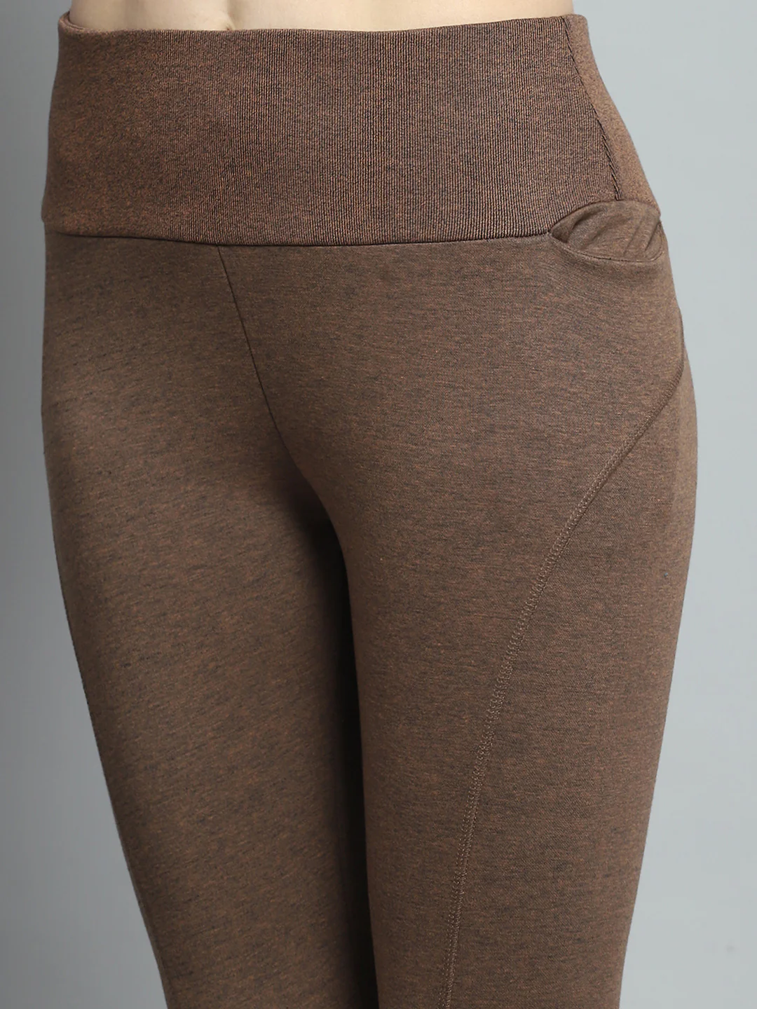 Rock.it Women Brown Solid Mock Neck Full Sleeve Tracksuit - Image 9