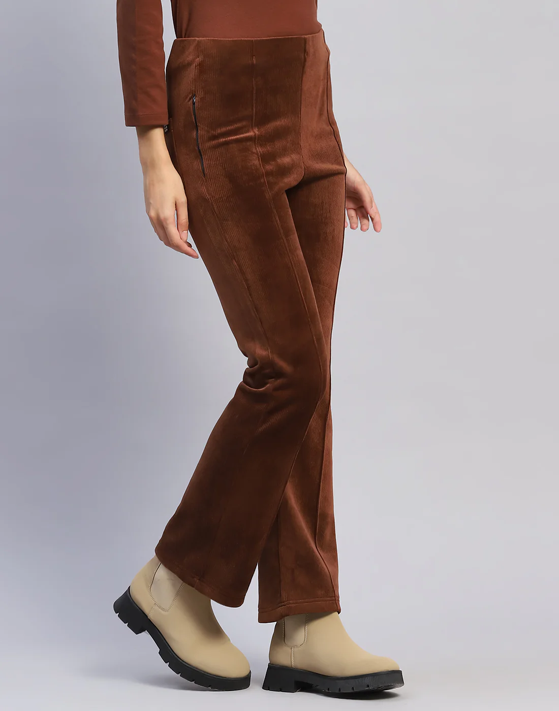 Rock.it Women Brown Solid Regular Fit Winter Lower - Image 4