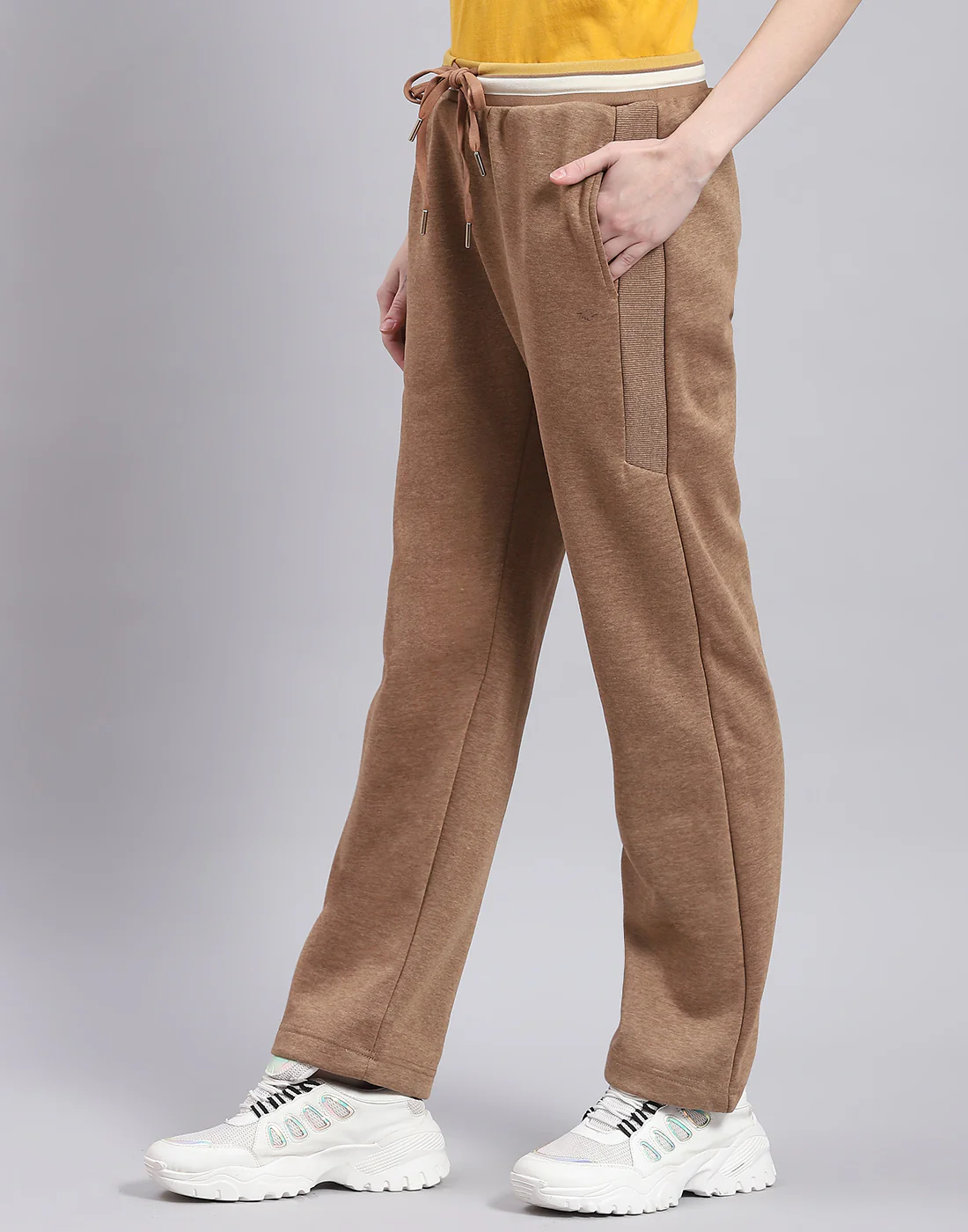 Women Brown Solid Regular Fit Winter Lower - Image 3