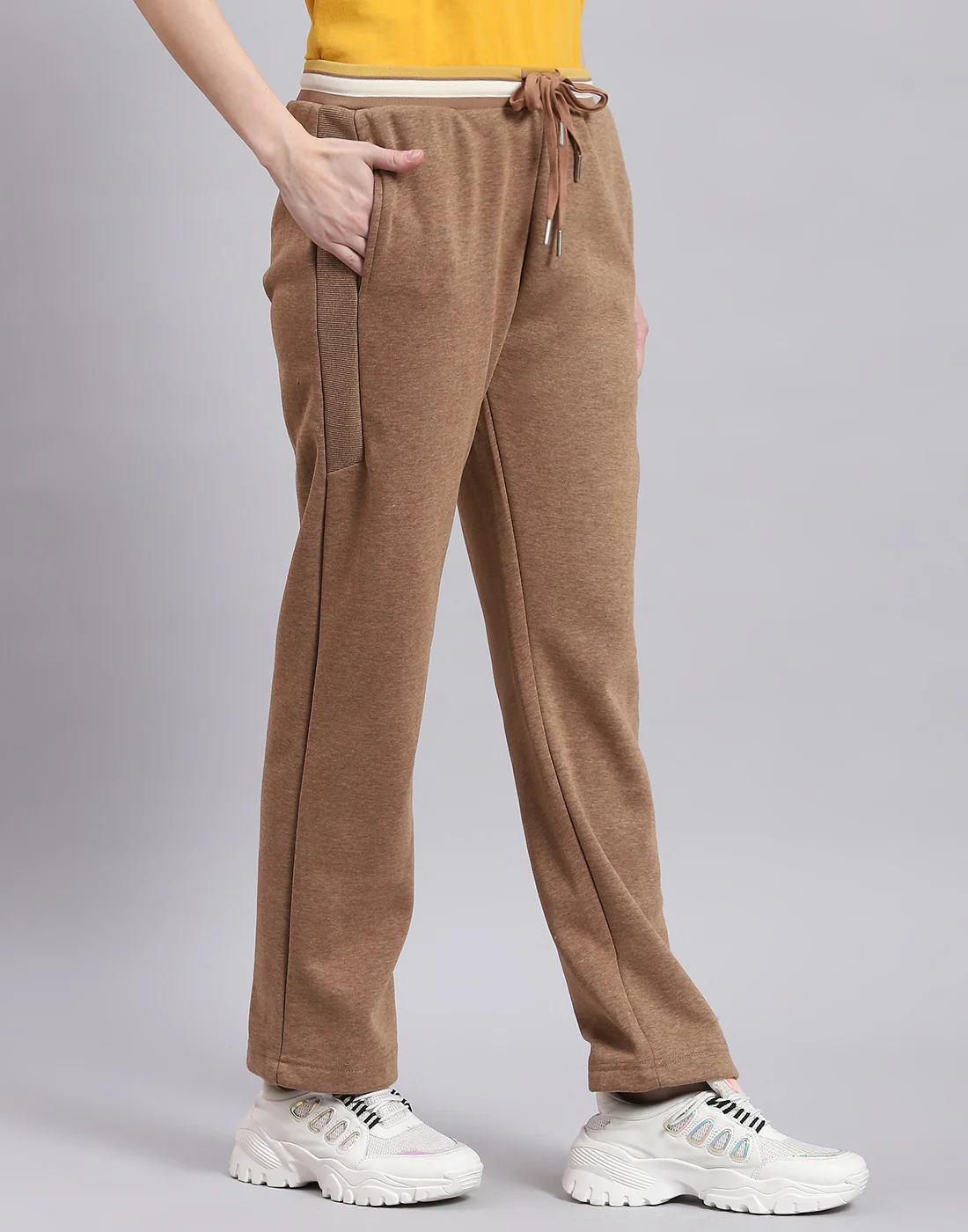 Women Brown Solid Regular Fit Winter Lower - Image 4