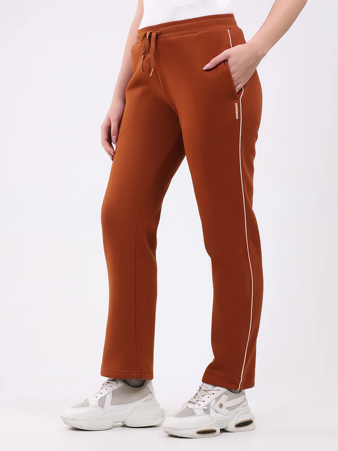 Women Brown Solid Regular Fit Winte Lower - Image 3