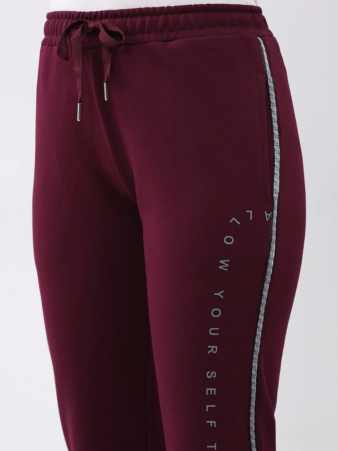 Women Burgundy Printed Regular Fit Winter Lower - Image 6