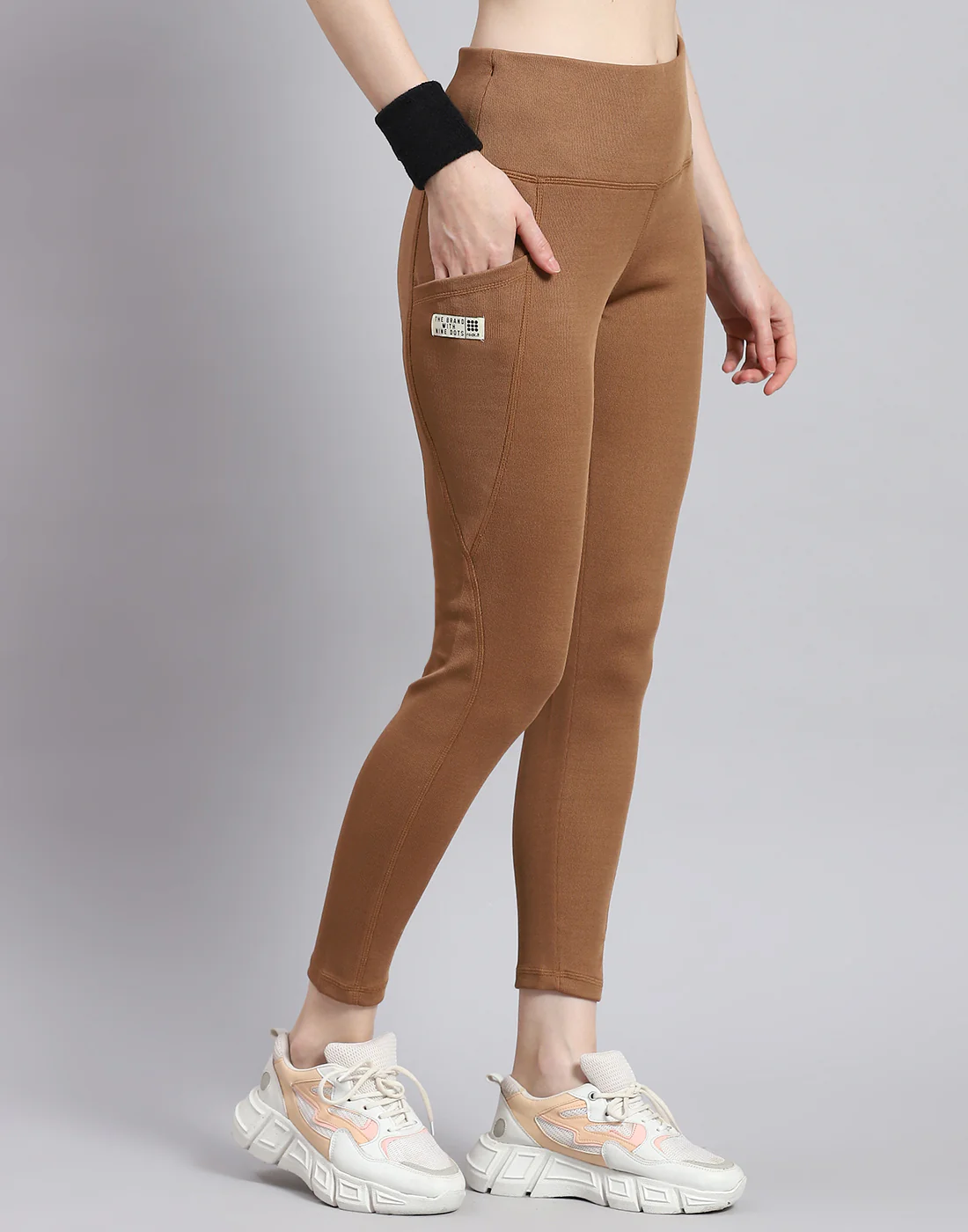 Rock.it Women Camel Brown Solid Regular Fit Legging - Image 5