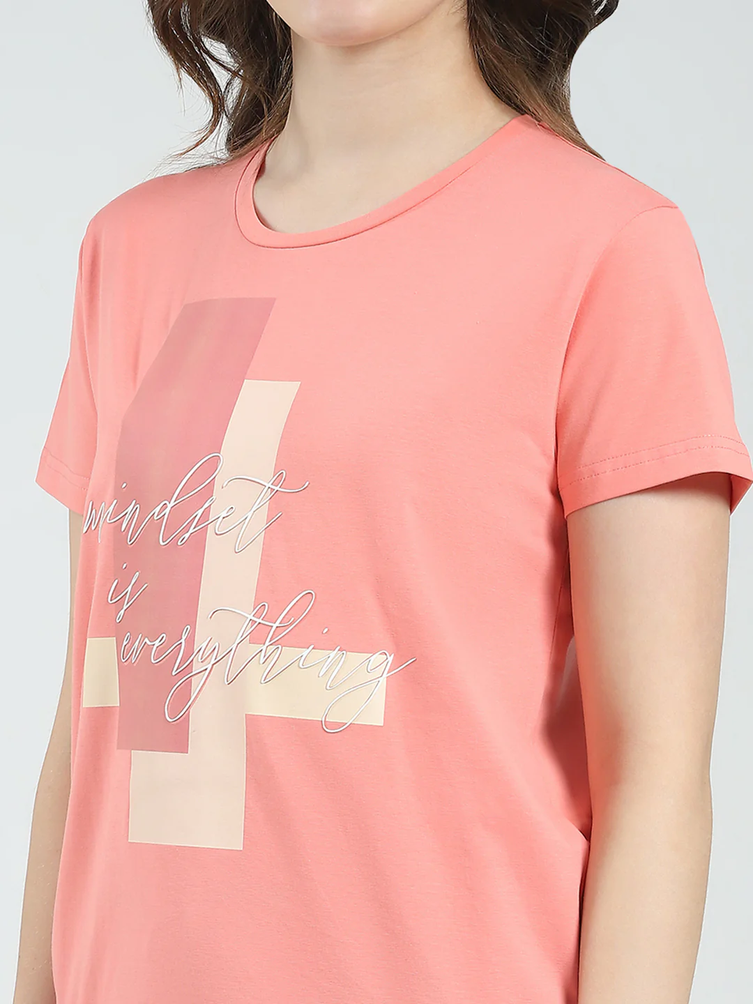 Women Coral Printed Round Neck Half Sleeve Lower Set - Image 7