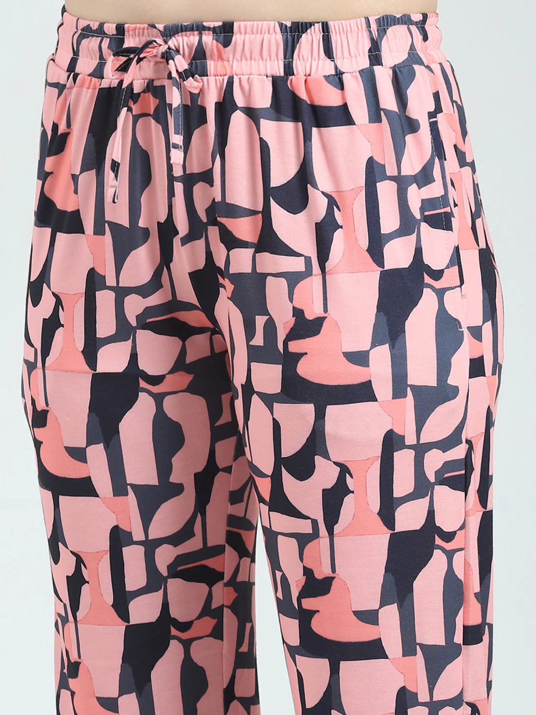 Women Coral Printed Round Neck Half Sleeve Lower Set - Image 8