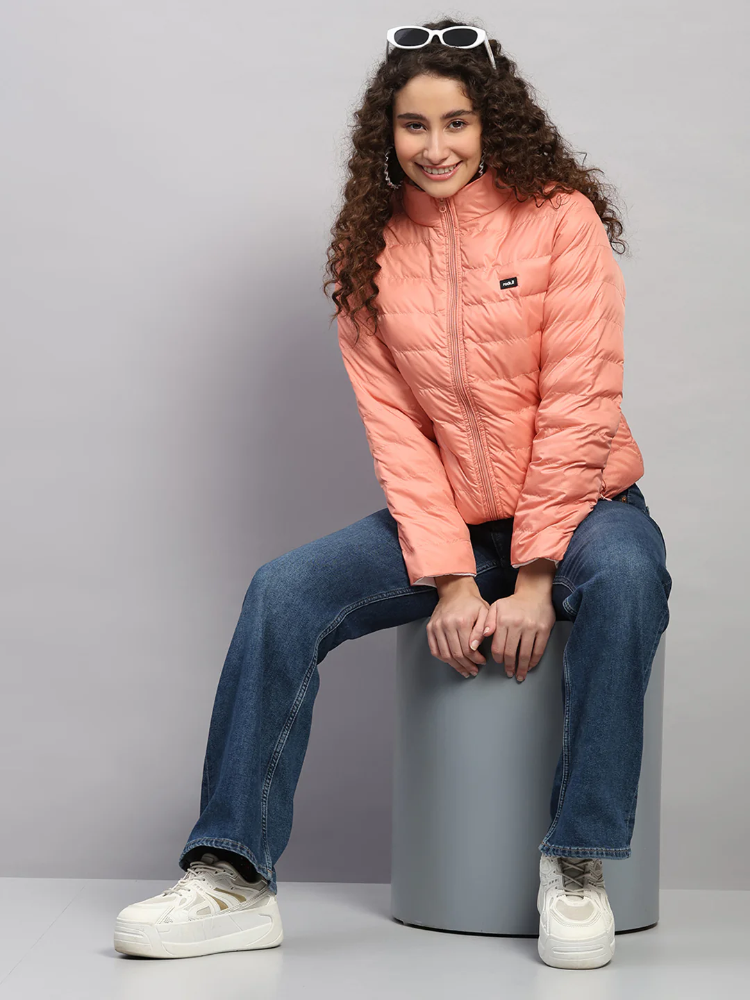 Rock.it Women Coral Solid Collar Full Sleeve Jacket - Image 2
