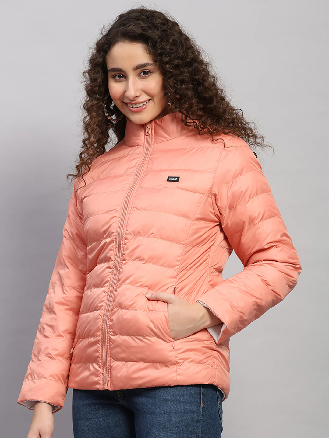 Rock.it Women Coral Solid Collar Full Sleeve Jacket - Image 3