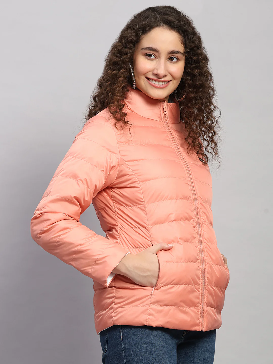 Rock.it Women Coral Solid Collar Full Sleeve Jacket - Image 4