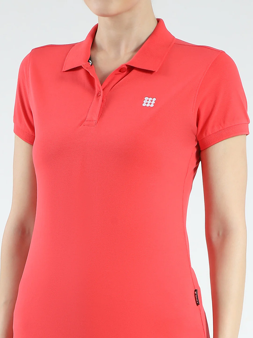 Rock.it Women Coral Solid Collar Half Sleeve T-Shirt - Image 6