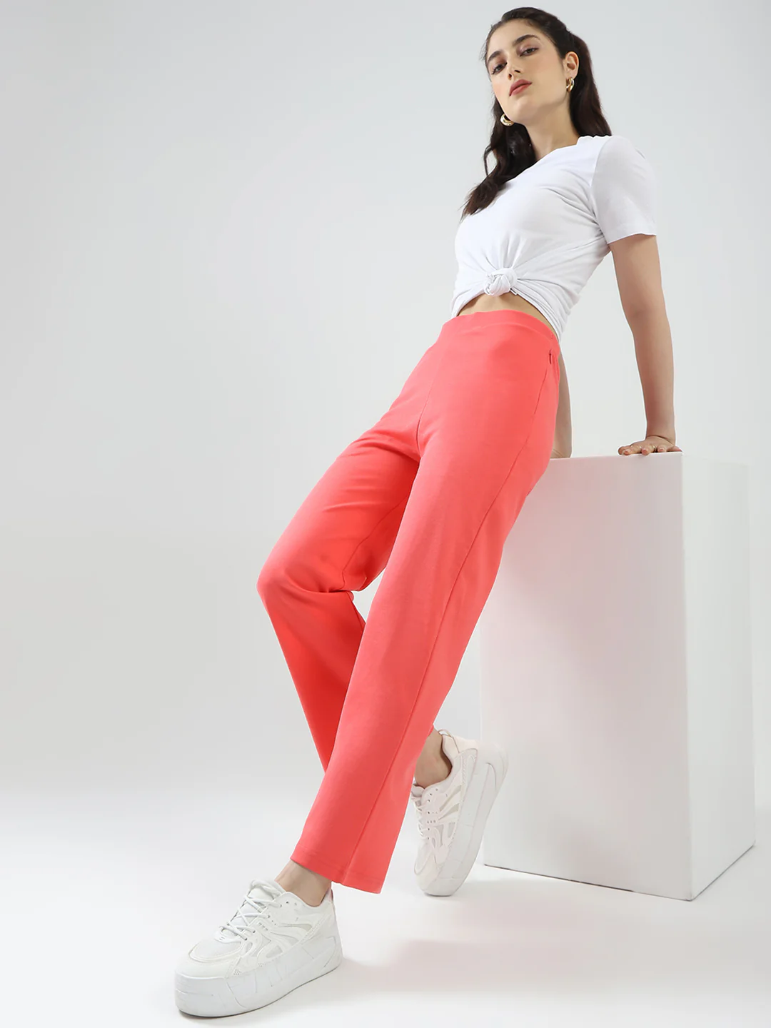 Rock.it Women Coral Solid Regular Fit Lower - Image 2