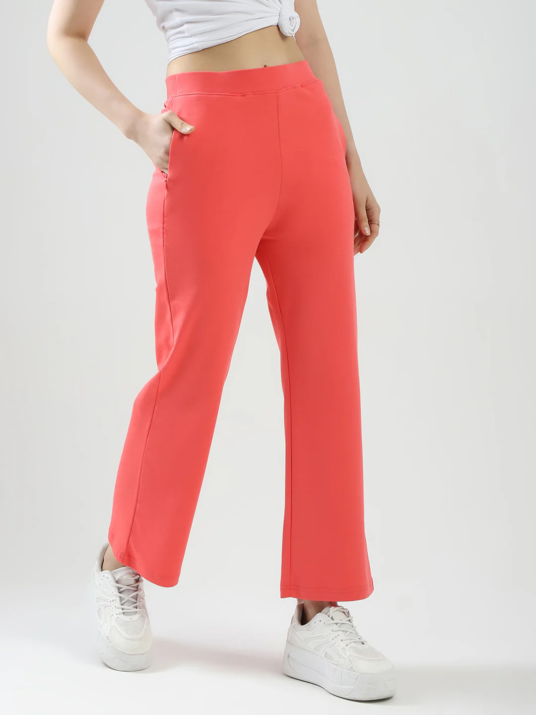 Rock.it Women Coral Solid Regular Fit Lower - Image 4