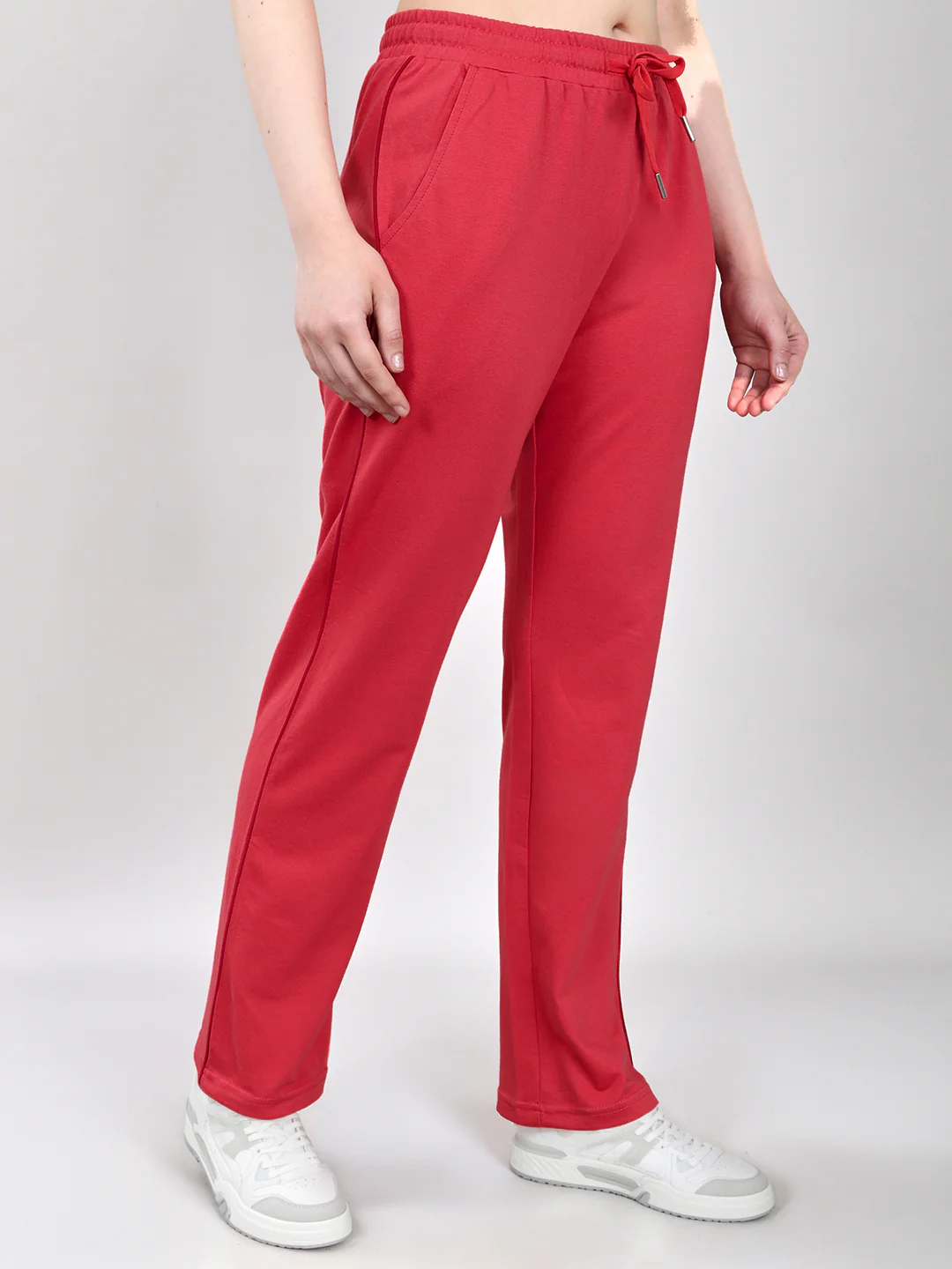 Women Coral Solid Regular Fit Lower - Image 3