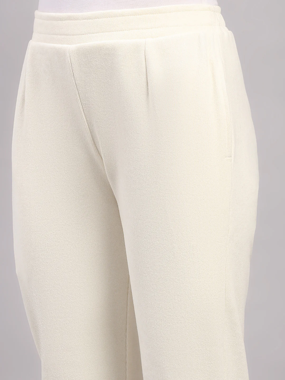 Women Cream Embroidered Turtle Neck Full Sleeve Cords Set - Image 8