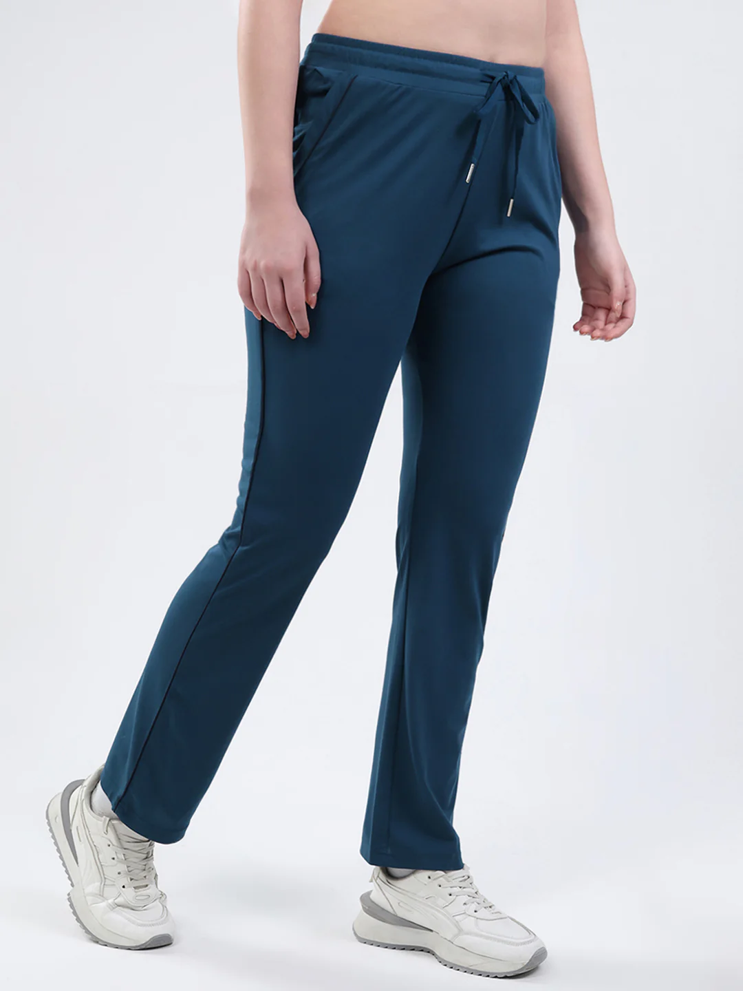 Women Dark Blue Solid Regular Fit Winter Lower - Image 4
