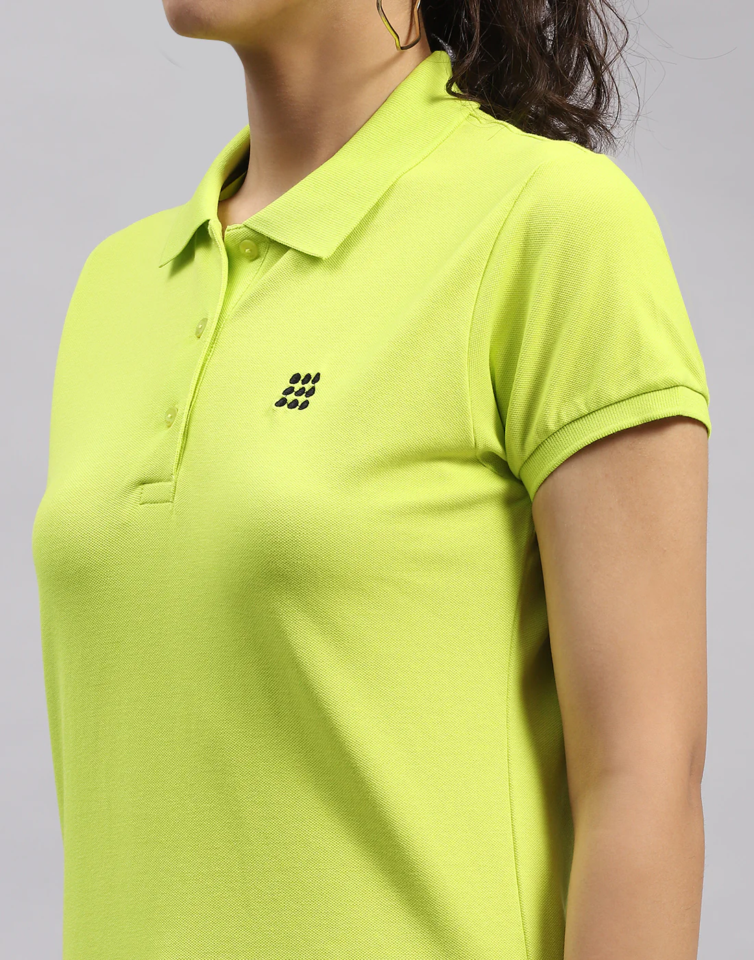 Rock.it Women Fluorescent Green Solid Polo Collar Half Sleeve T Shirt - Image 6