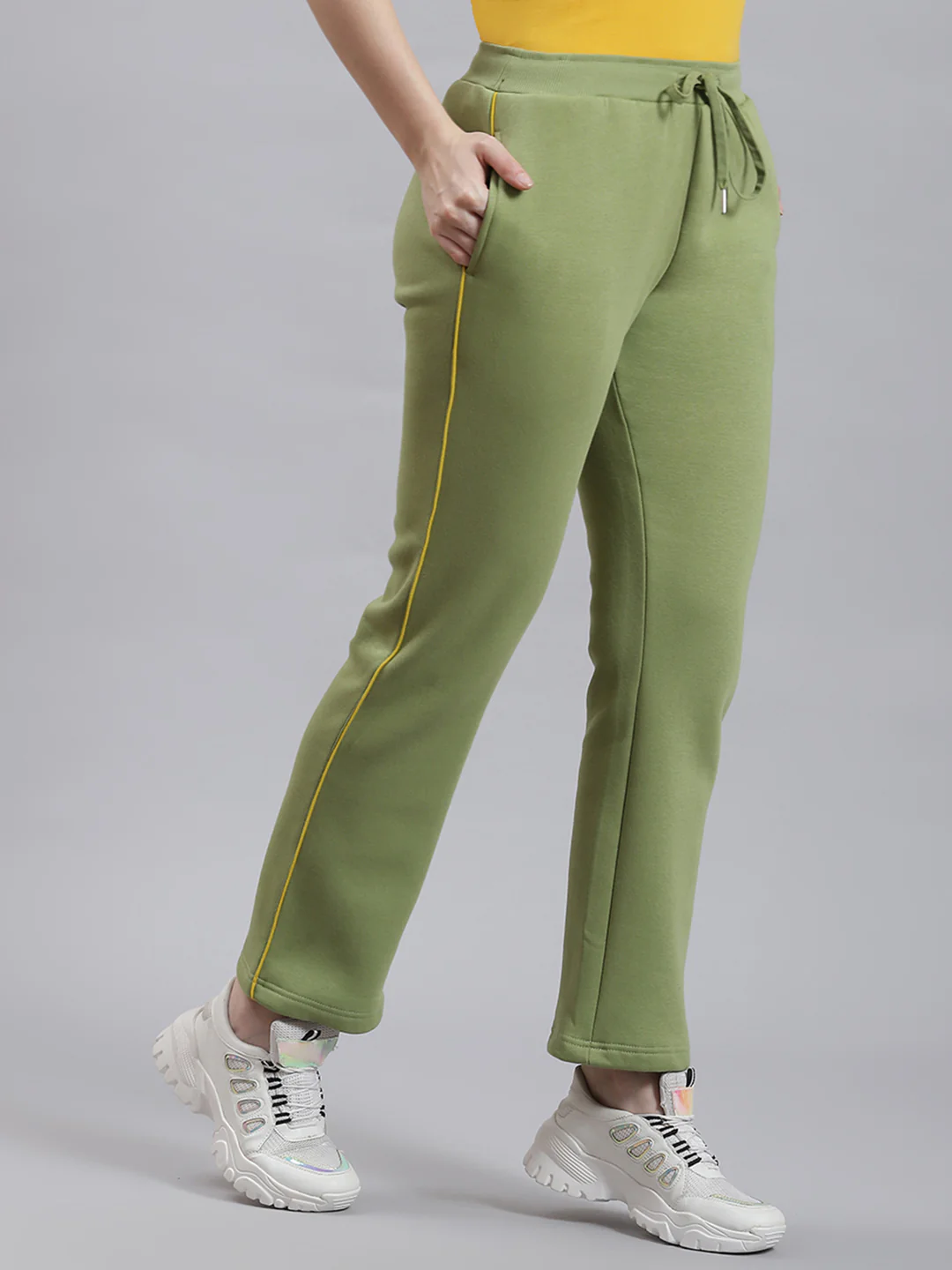Women Green Plain Winter Lower - Image 3