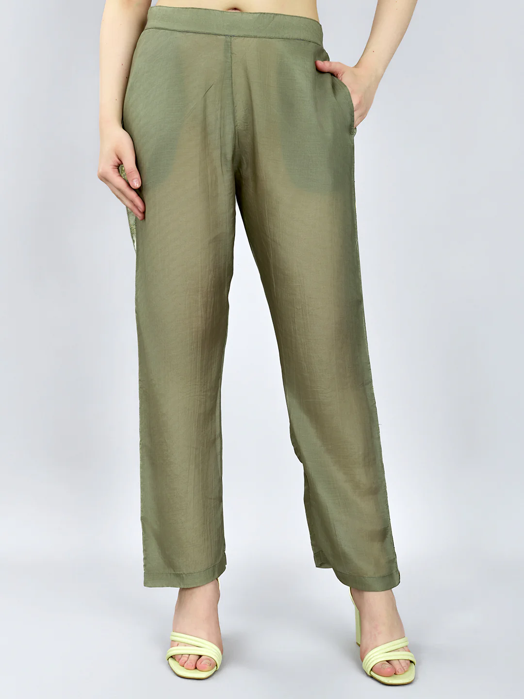 Women Green Printed Collar Half Sleeve Cords Set - Image 7
