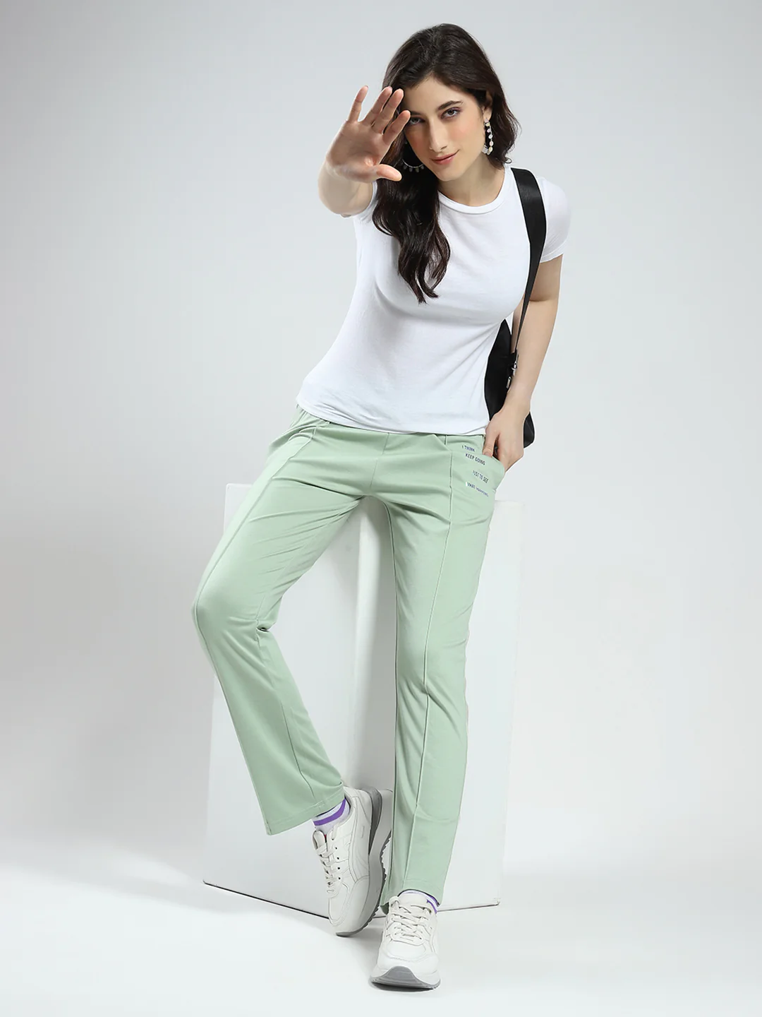 Women Green Printed Regular Fit Lower - Image 2