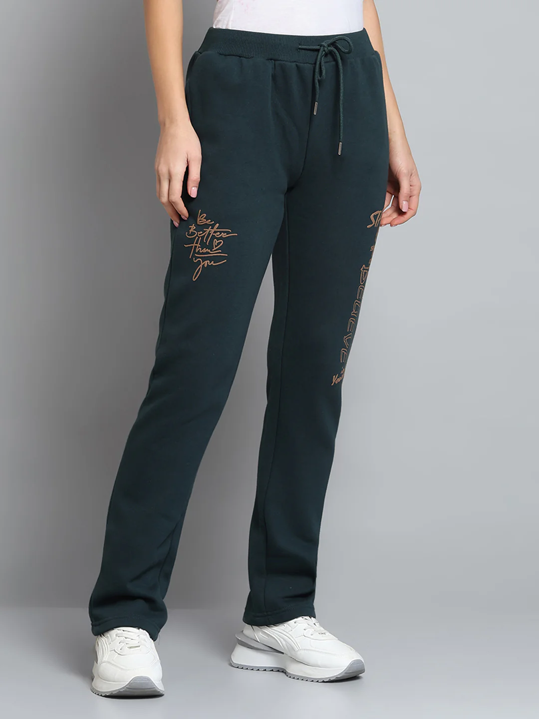 Women Green Printed Regular Fit Winter Lower - Image 4
